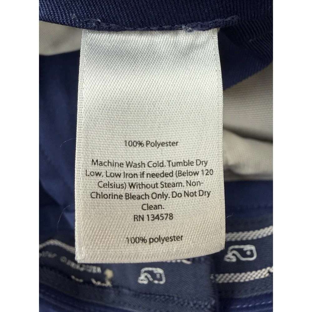 Vineyard Vines Links Shorts Mens 33 Navy Polyester Performance Stretch 9‎ Inch